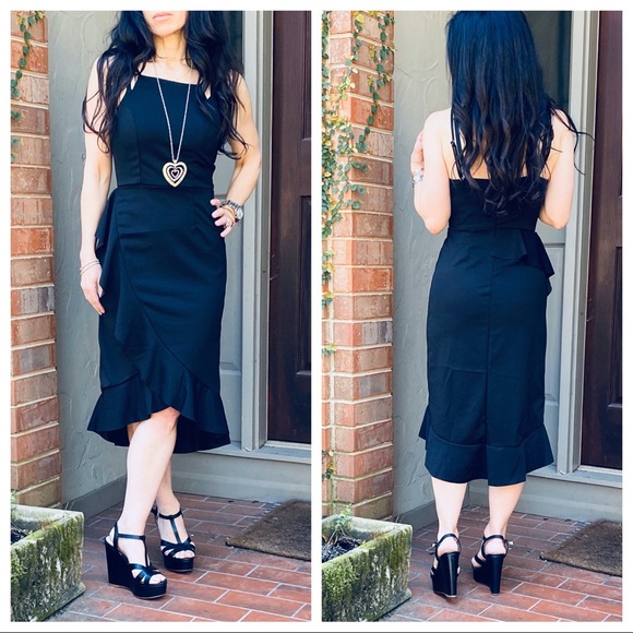 ✨LAST ONE✨STYLISH FABULOUS LITTLE BLACK MIDI DRESS - Picture 7 of 8